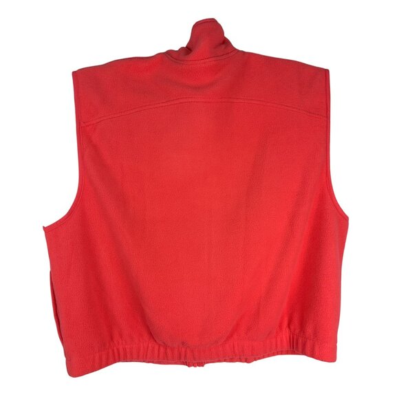 Gap Womens Red Fleece Vest Size L Full-Zip Sleeveless Jacket With Pockets - Picture 2 of 5